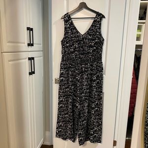 Black & White Printed Jumpsuit Romper